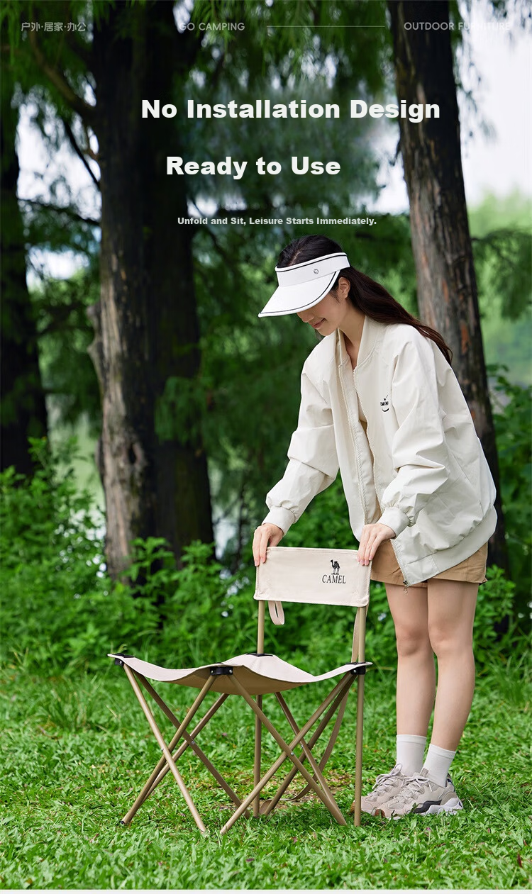 CAMEL Wide Folding Outdoor Chair Portable Picnic Camping Beach Fishing Stool Bench 5