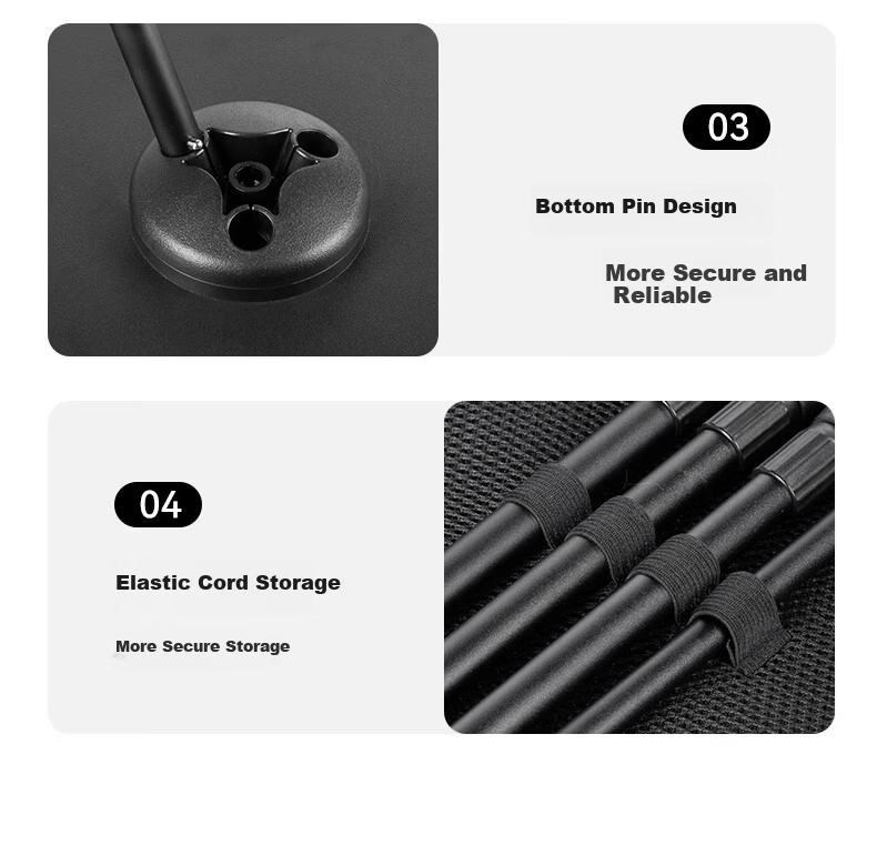 Black Dog Aluminum Alloy Portable Small Round Table Adjustable Height Folding Outdoor Camping Table 11
