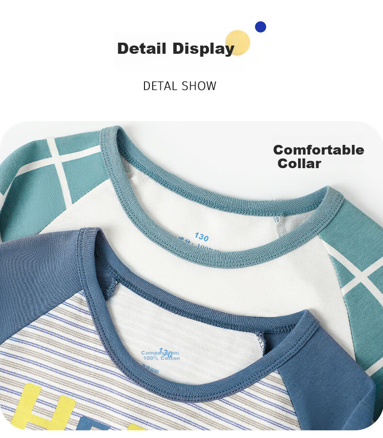 Yalu Children's Thermal Underwear Set Youth Winter Pure Cotton Autumn Clothes and Pants Class A Boys Comfortable Home Pajamas 13