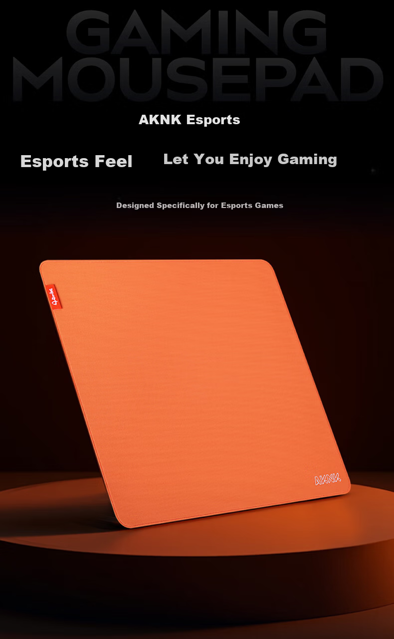 AKNK Gaming Esports Mouse Pad FPS Large Mouse Pad Gaming Mat Sunken Edge Locking Type Swordsmith Zero-Fine Surface Mouse Pad Zero Type - Orange 2