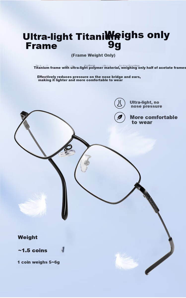 Fenchi Reading Glasses for Men And Women, Natural Crystal Lenses, Wear-Resistant, Ultra-Light Memory Titanium Frame, Business And Fashionable Presbyopic Glasses 4