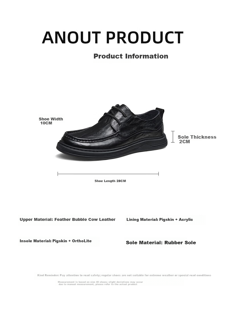 CAMEL Leather Lace-up Business Derby Shoes for Men P16S155008 Black Size 40 Father's Day 9
