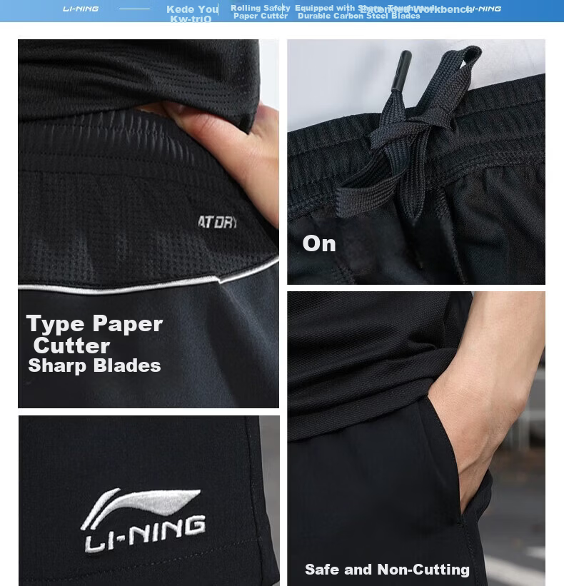 LI-NING Women's Badminton Shorts Sweat-Absorbing Quick-Dry Breathable Training Competition Pants AAPR078-3 Black XL 4