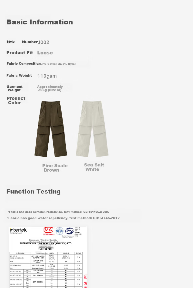 BEIN SPACE Four-Season Multi-Pocket Unisex Loose Durable Water-Repellent Outdoor Workwear Hiking Pants J002 Pine Scale Brown XS 5