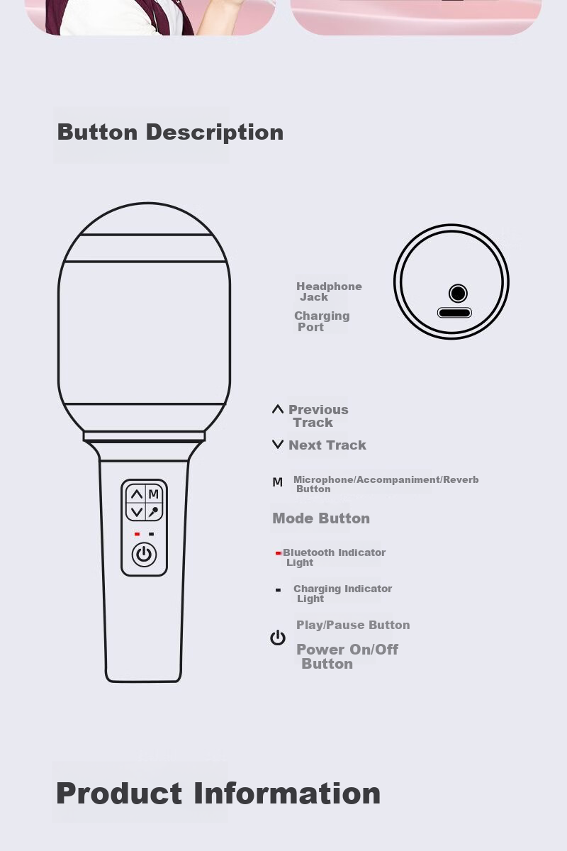 SANSUI F6 Wireless Bluetooth Microphone Speaker All-in-One KTV Home Karaoke Microphone for Kids Mobile Phone TV 15