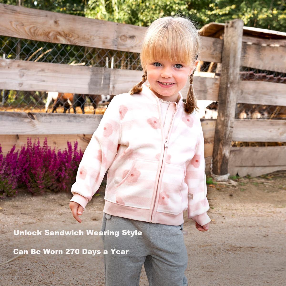DAVE & BELLA Girls' Spring and Autumn Fleece Jacket Baby Plush Coat