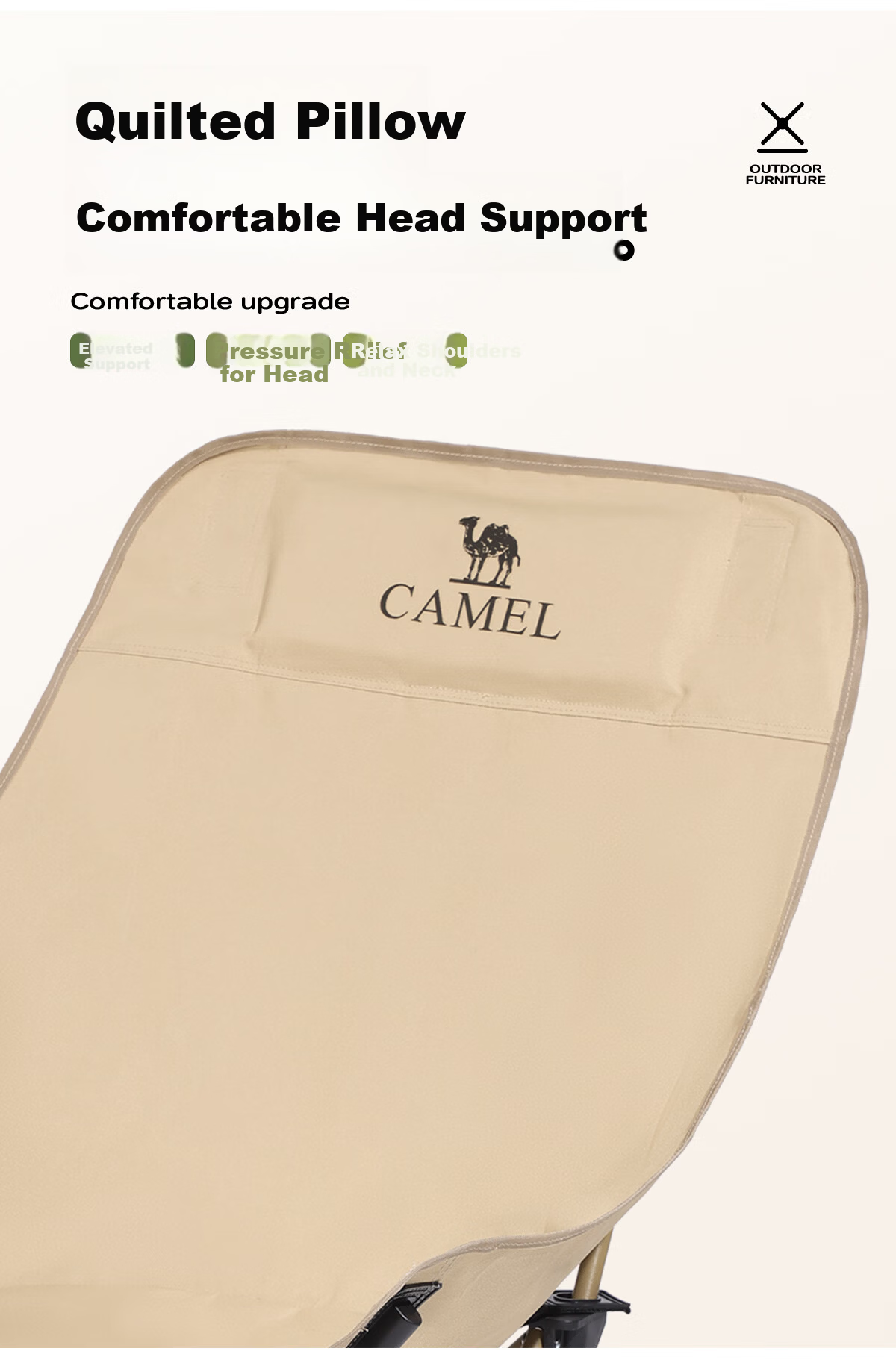 CAMEL Outdoor Folding Chair Moon Chair Adjustable Recliner Portable Lazy Camping Chair Office Nap Chair 3022 9