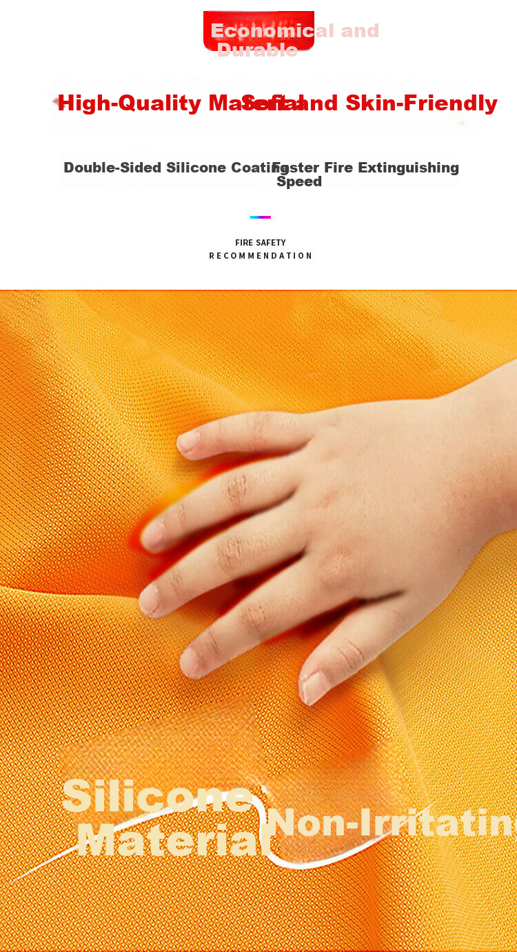 Zheng'an Fire Extinguishing Blanket Household National Fire Safety Certified Silicone Fireproof Blanket Kitchen Escape Blanket Fire Retardant Blanket Fire Extinguisher 2