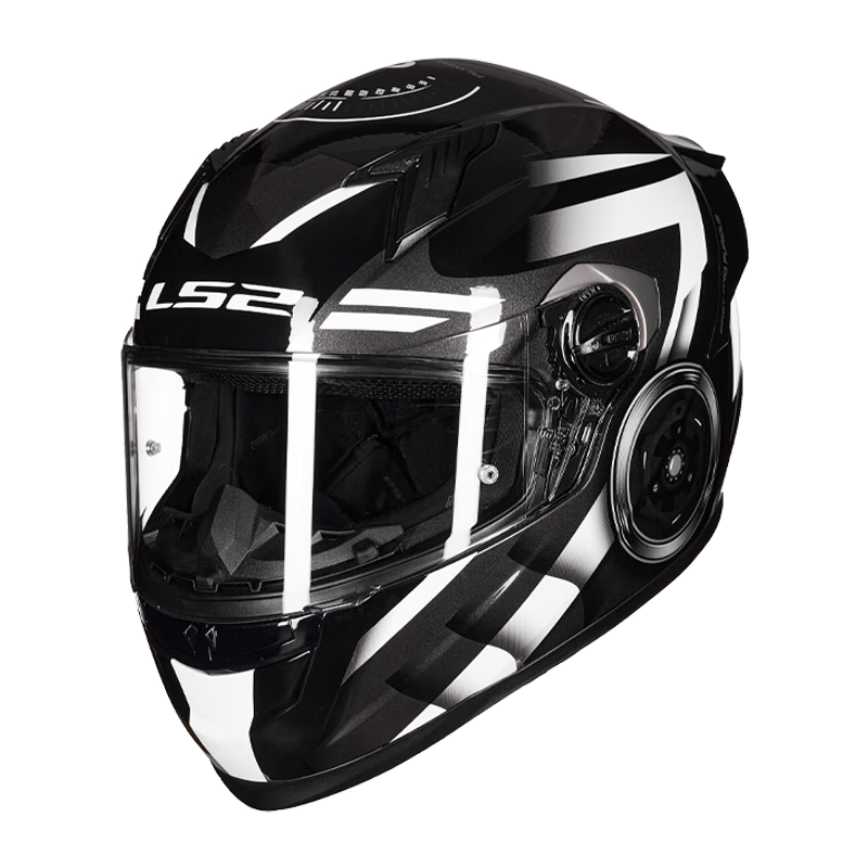 LS2 Motorcycle Helmet Full Face Large Spoiler Summer All Season FF300 Fluorescent Red/Racing M