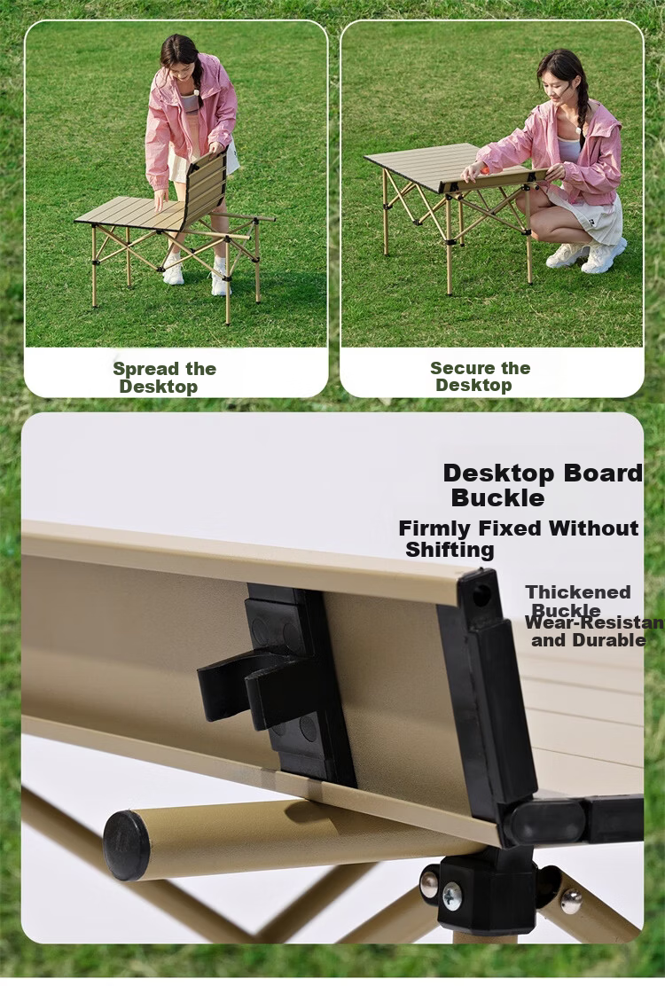 CAMEL Outdoor Folding Table Picnic Table Camping Table Equipment Egg Roll Table Camping Table and Chair Black 3654E 8
