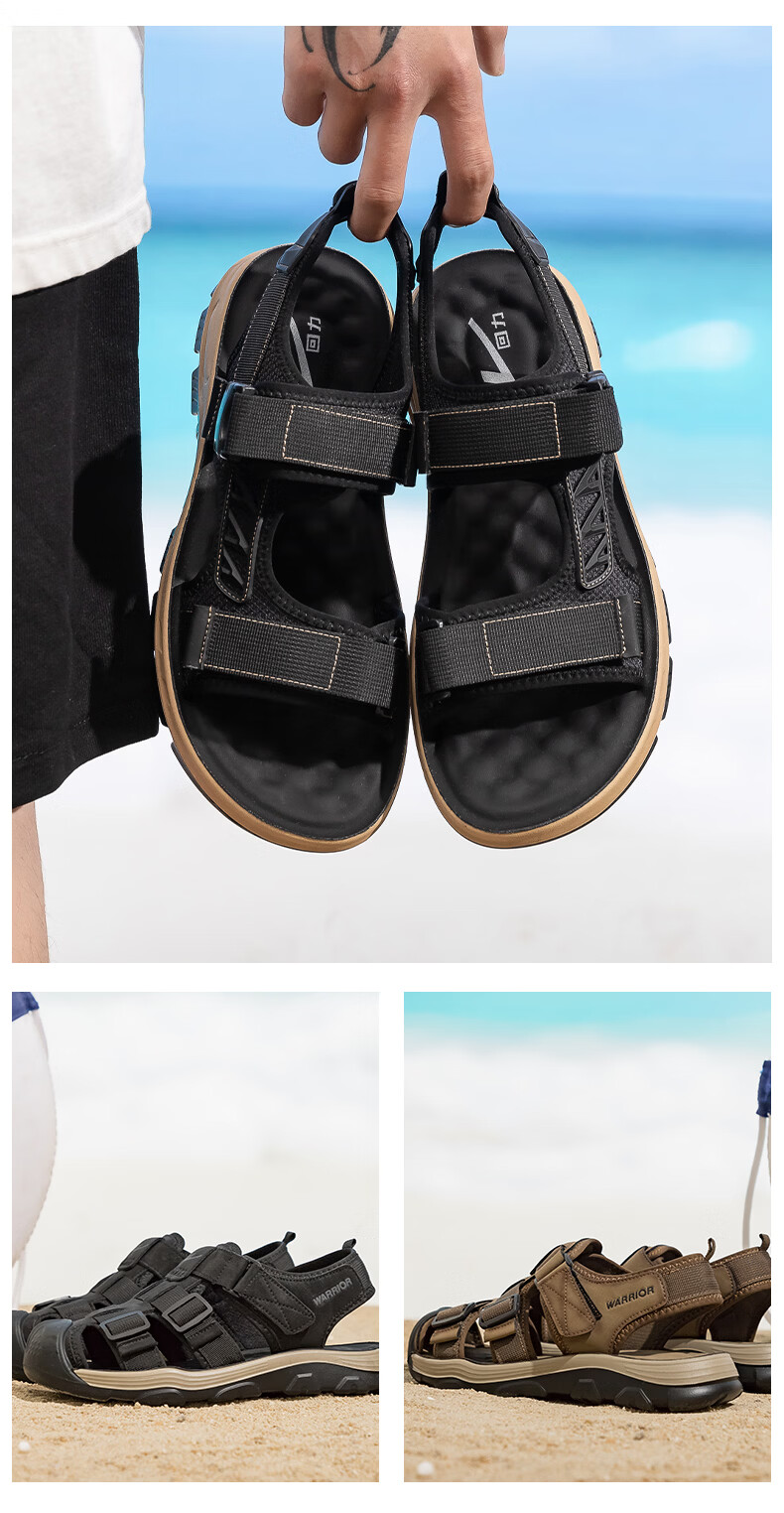 Warrior Official Men's Summer 226 New Men's Sandals Beach Shoes Men's Creek Hiking Water Shoes Men's Clogs 7