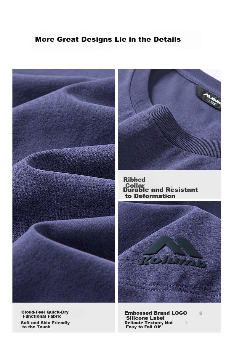 Kolumb Outdoor Quick-Dry Moisture-Wicking Sun-Protective Short Sleeve T-Shirt for Men with Commuter Pocket Energy Purple M(170) 9