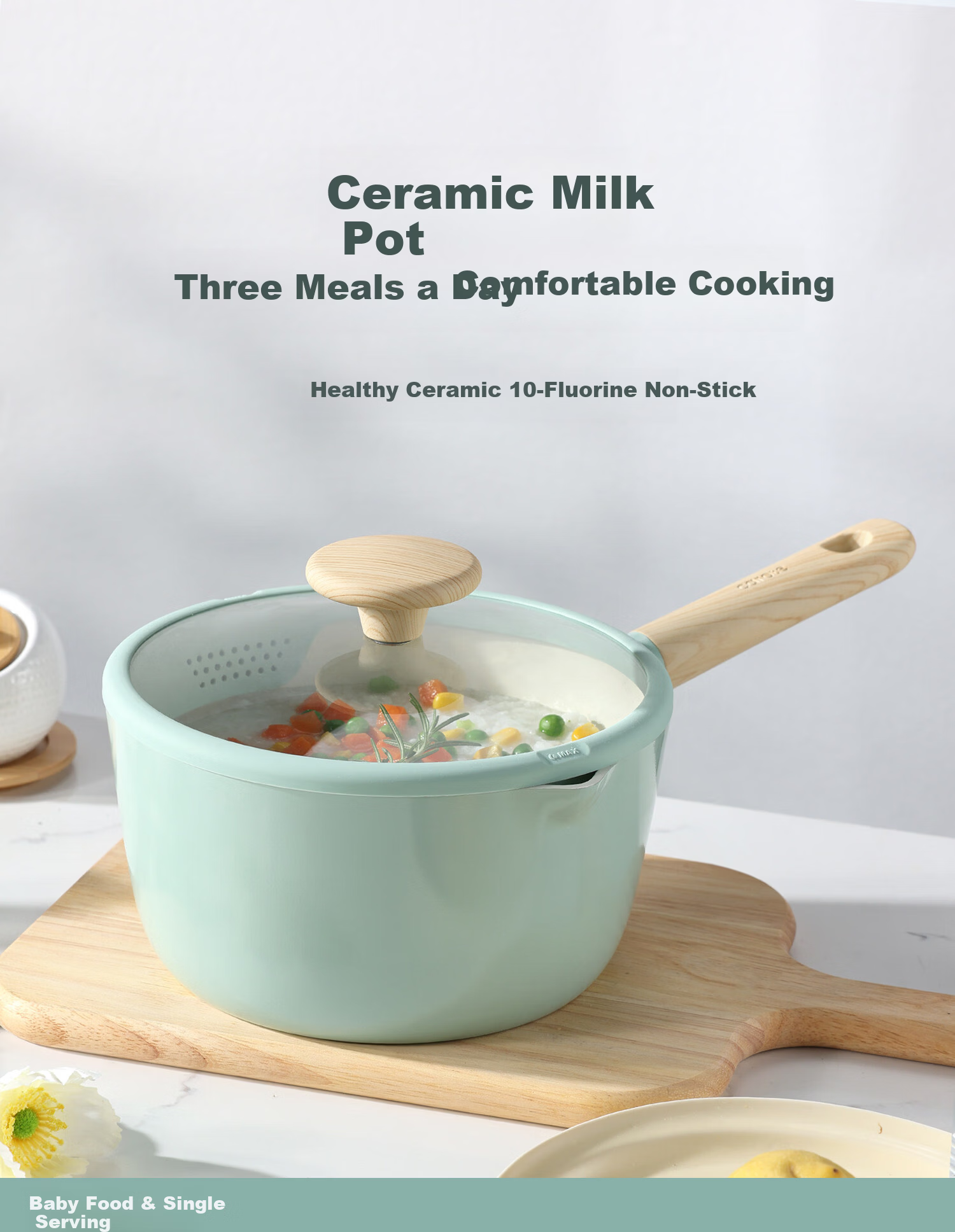 Carrot Non-Stick Milk Pot Baby Food Pot 0 Fluoride Non-Stick Milk Pan Instant Noodle Pot Gas and Induction Cooker Compatible 20cm 1