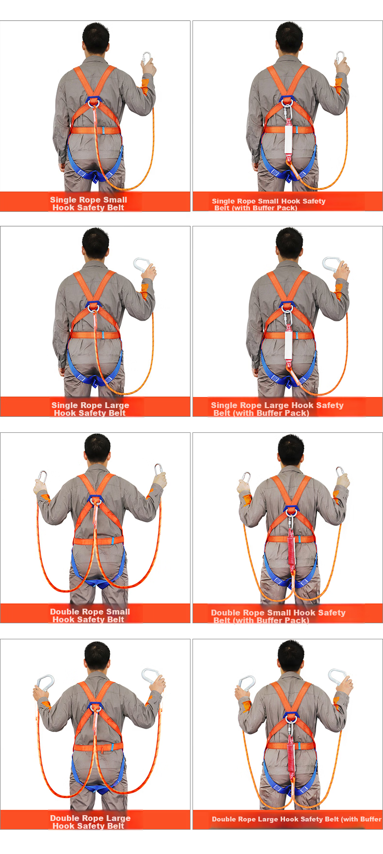 Jingte [Jingcang Speed Delivery] Five-Point Safety Harness, 2 Meters (Single Large Hook), Safety Rope, Fall Protection Lanyard, High-Altitude Work Safety Belt 7