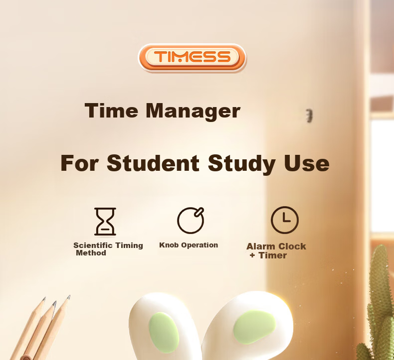 Timess Visual Timer Alarm Clock for Students and Children Smart Night Light Rechargeable Time Manager Live Streaming Timer Back to School Season 1