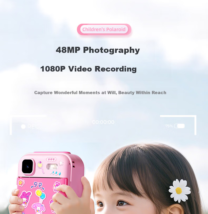Yisirui Kids Camera Toy Birthday Gift for Ages 7-14 Printable Color Photos Instant Camera for Girls Ages 6-12 10