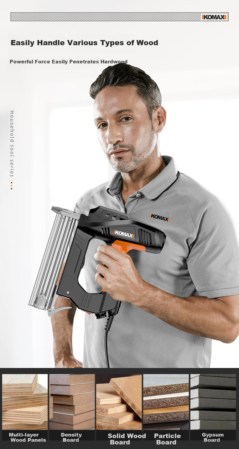 KEMAISI Electric Nail Gun F30 Straight Nail Gun Staple Gun Carpentry Tool Pneumatic Nail Gun Steel Nail Gun Nailer 6