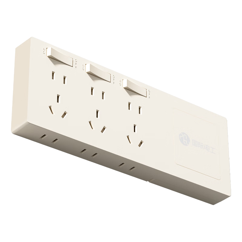 International Electrician 86 Type Surface Mounted Multi-Socket Expansion Power Strip Panel Extender Original Replacement Power Extension Socket - 3-Control 21-Port Left Expansion - Milk Coffee Color