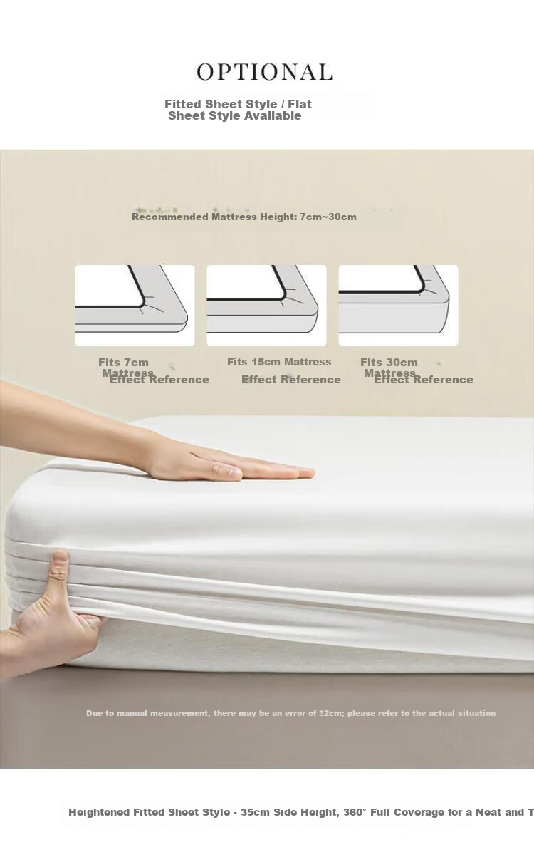 Kang'erxin Egyptian Cotton 4-Piece Set Pure Cotton Luxury Bedding 100-Thread Count Fitted Sheet Style Sky White 1.5m Bed 31