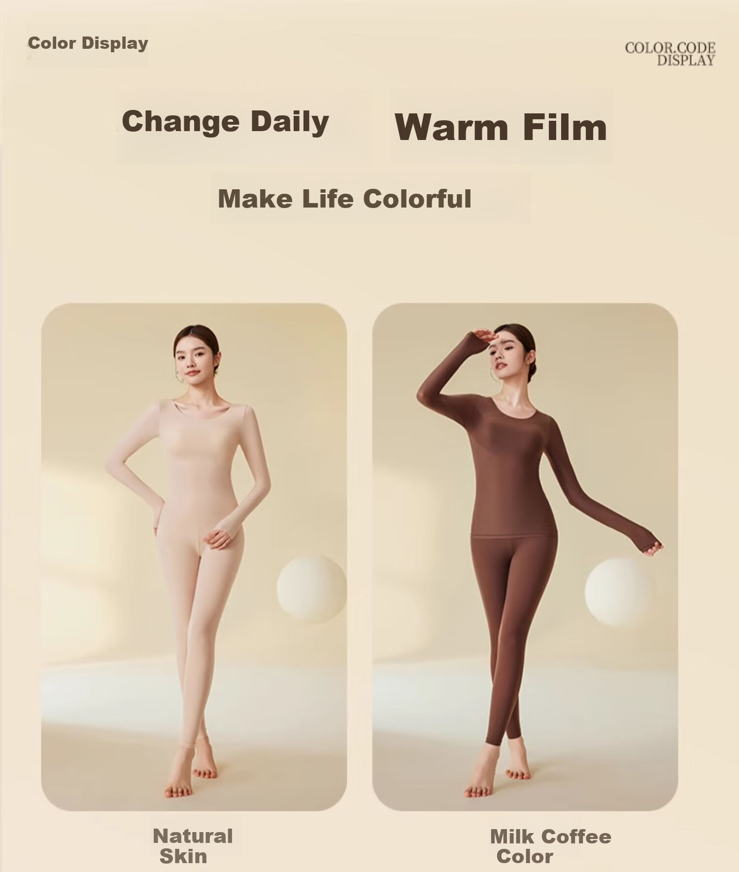 Urban Beauty Women's Thermal Underwear Set Autumn Winter Ultra-thin Hyaluronic Acid Skin Care Invisible Base Layer with Chest Pads 22