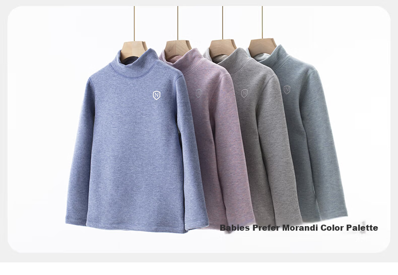 NUBIWU Kids Thermal Underwear Girls Thickened Autumn Winter Top Boys Fleece Lined Base Layer Autumn Shirt Large Kids Clothing 17