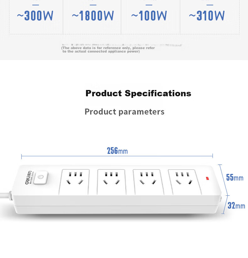 Deli Safety Power Strip 3 Outlets 2 Meters 18273 11