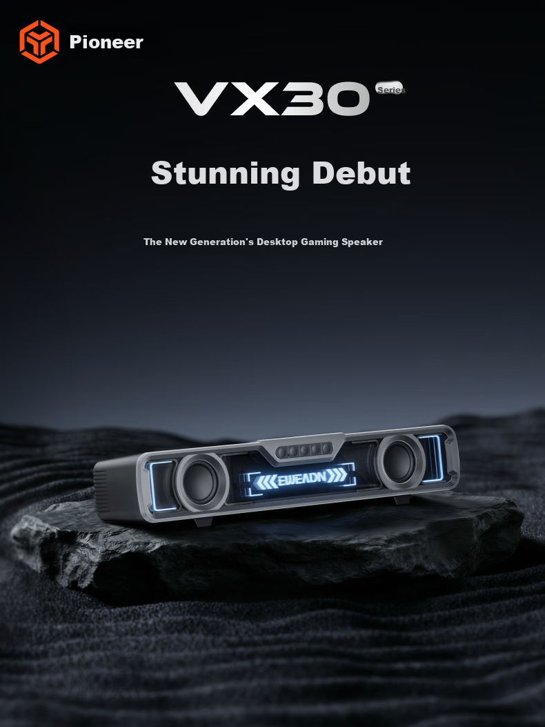 EWEADN VX30 Gaming Speaker Bluetooth Computer Desktop Speaker 7.1 Surround Sound Wired Home Desktop Subwoofer with Built-in Microphone 1