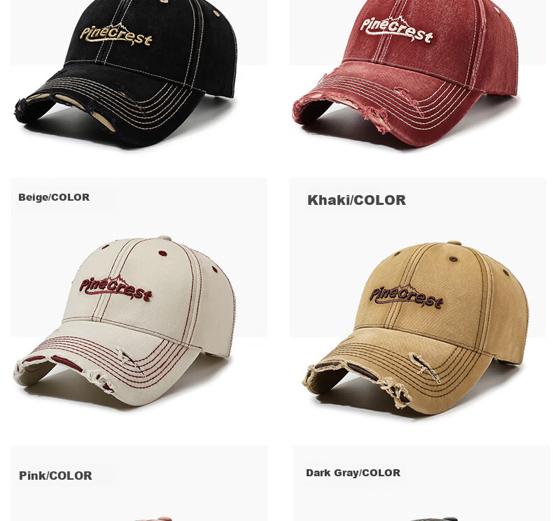 RED DRAGONFLY Women's Ripped Baseball Cap Spring Summer Sun Protection Outdoor Sports Sun Hat Hiking Duckbill Cap 15