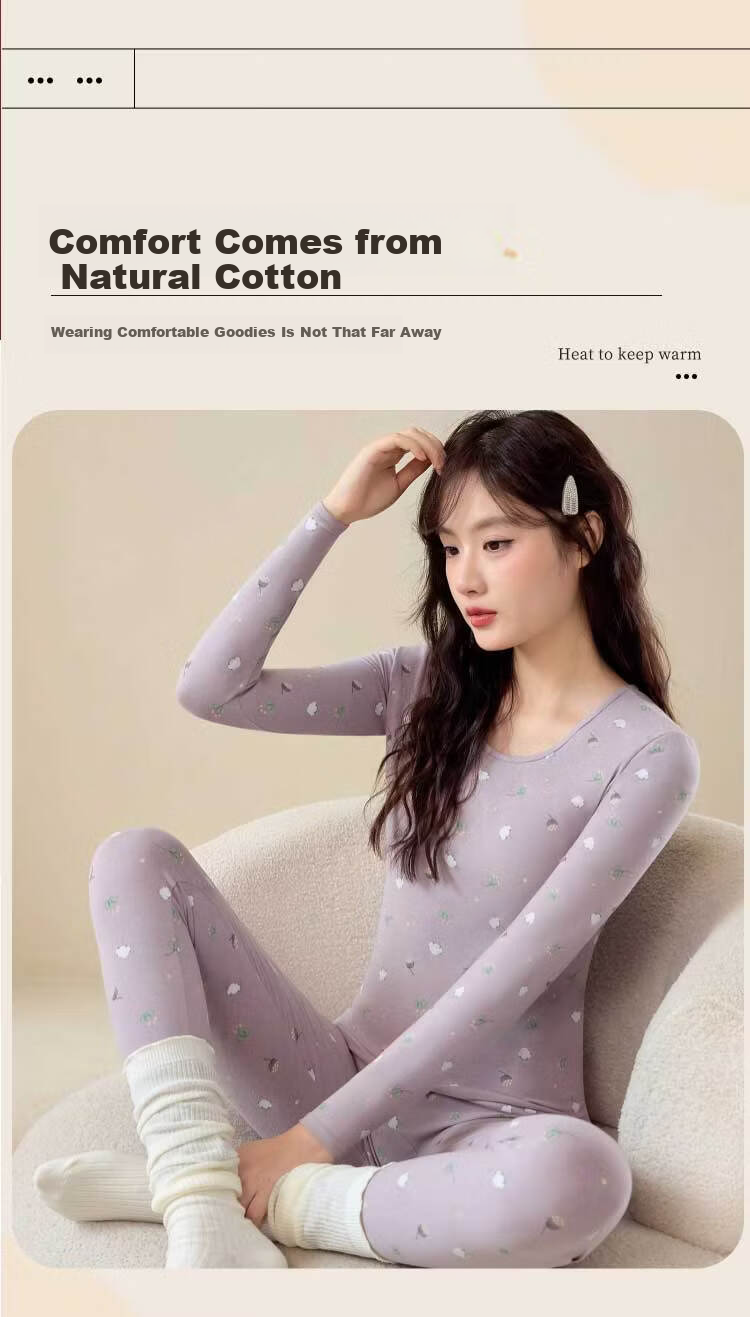 Zaisu Teen Cotton Thermal Underwear Set for Girls 10A Antibacterial Mite-Resistant Warm Innerwear Cotton Sweater 2