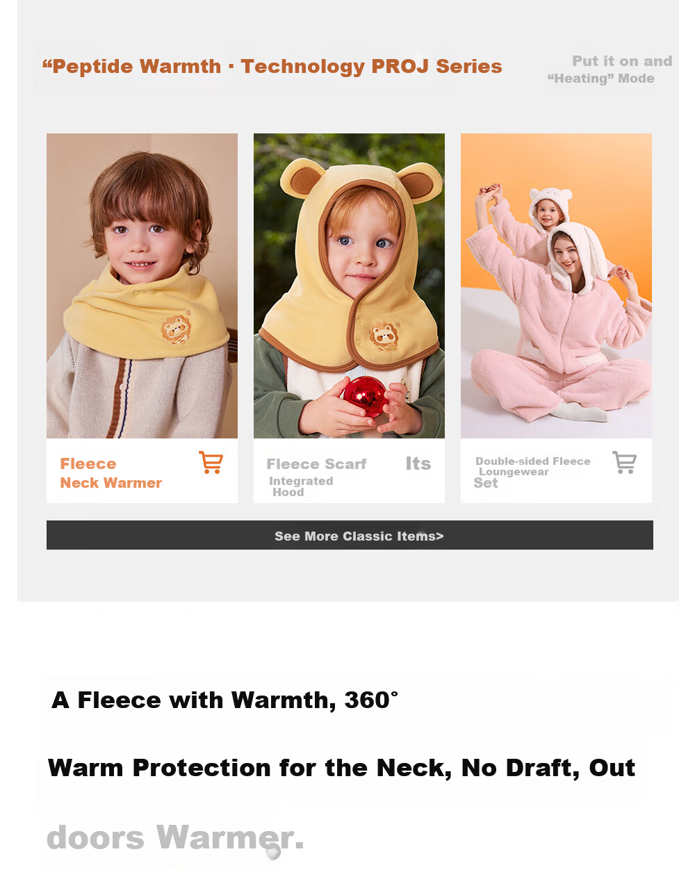 Beitais Children's Scarf Autumn Winter Baby Neck Warmer Windproof Fleece Neck Gaiter for Boys and Girls 1