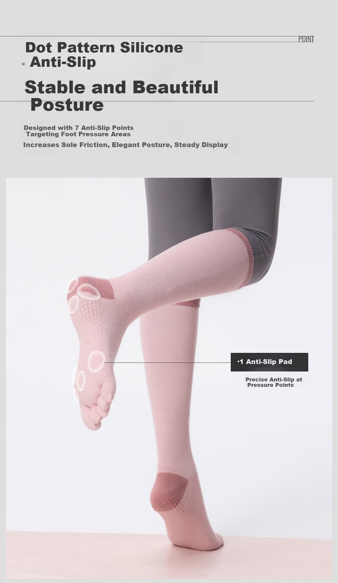 Keep Mid-Calf Yoga Socks Five-Toe Non-Slip Finger Separation for Women Indoor Floor Sports Dance Pilates Mint Green 4