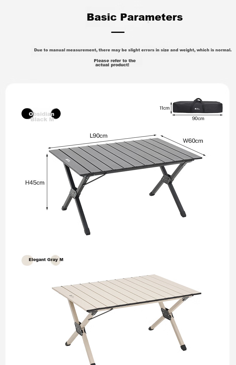 MOBIGARDEN Mountain Stream Carbon Steel Roll-up Table Outdoor Camping Picnic Lightweight Folding Roll-up Table NX25665044 Obsidian Black 8