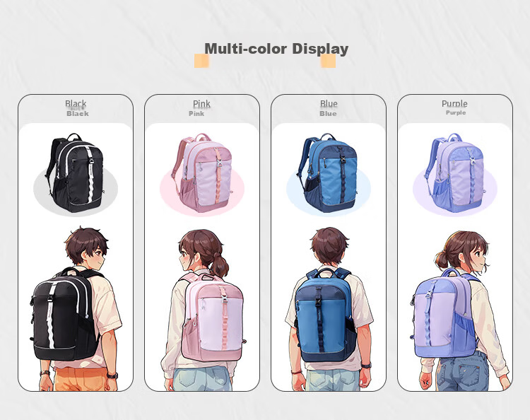 MoonRock 2025 New Air Student Backpack Large Capacity Spine Protection School Bag for Grades 5-9 Black 5