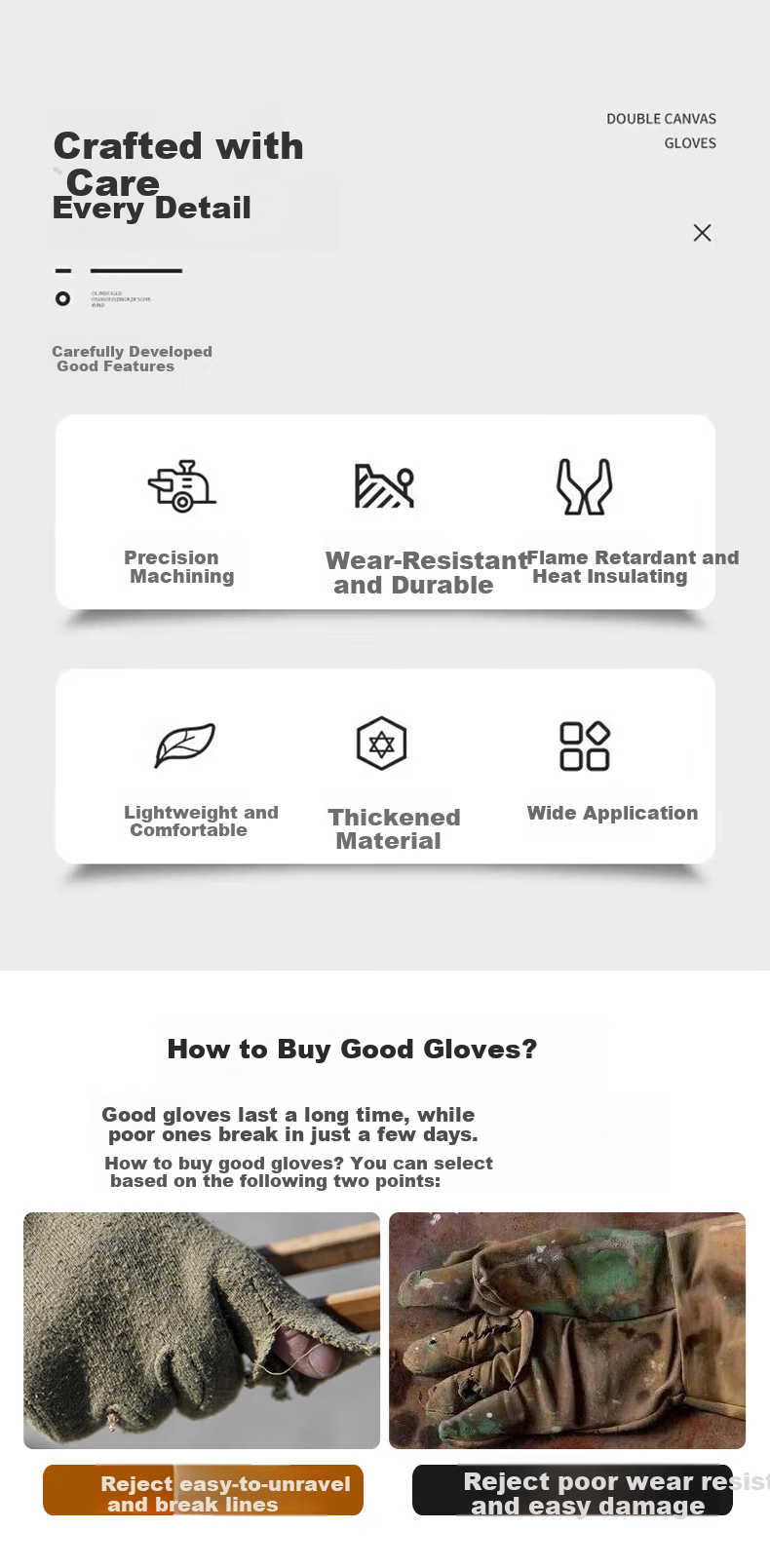 SHENGLI HS624Y Welding Gloves, Cowhide Canvas Patchwork, Wear-Resistant, Anti-Scalding, Industrial Heat-Insulating, Protective Welding Gloves, 26cm, 1 Pair 13