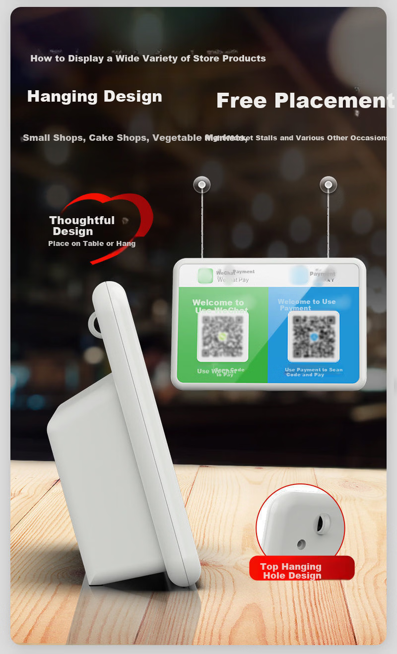 Yinwangsi QR Code Payment Speaker 2-in-1 Remote Voice Broadcast Alert Small Bluetooth Speaker 11