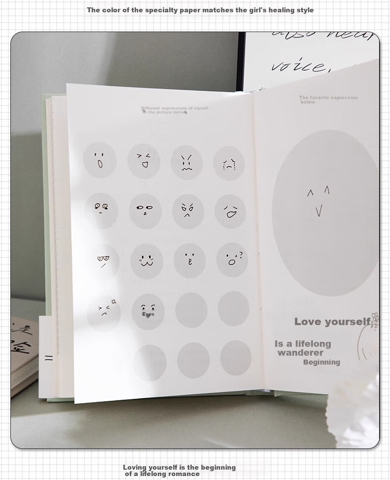 Shushan Personalized Minimalist Ins Style Artistic Notebook Exquisite Creative Diary (Light Silver Mouse Edition) Without Gift Box 4