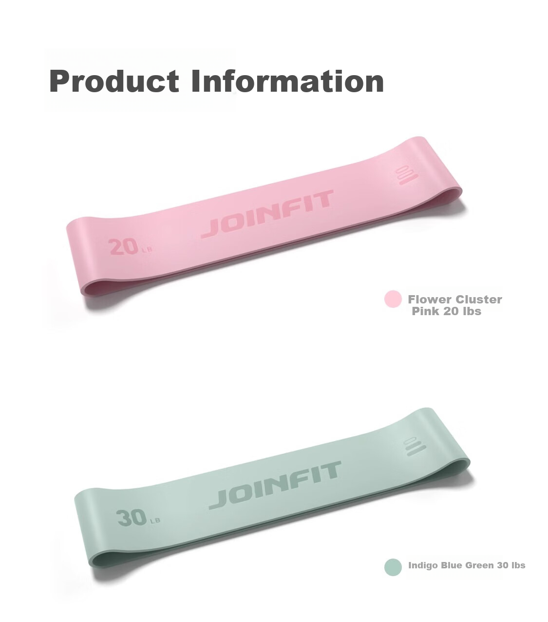 JOINFIT Silicone Resistance Band Fitness Yoga Hip Trainer 20lbs Floral Pink F.R.007A-J 25