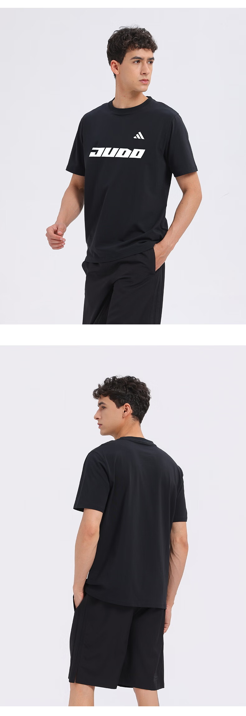 Adidas 2026 New Summer Cotton Short Sleeve T-Shirt Unisex Student Breathable Half Sleeve Black/White S 7