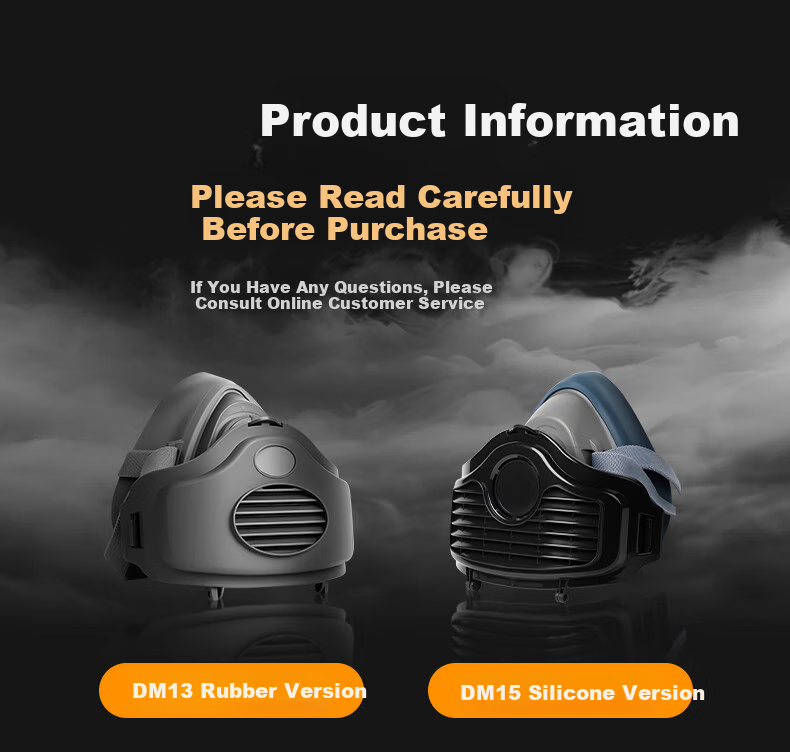 Henghui Dustproof Mask Industrial Heavy Dust Smoke Respirator Protective Silicone Mask for Coal Mining Grinding Renovation Spray Painting [1 Piece] DM15 14