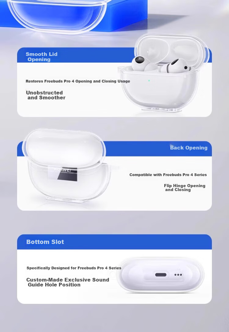 Hot Fire Compatible Huawei FreeBuds Pro4 Transparent Bluetooth Earphone Case Silicone Soft Full-Cover Shockproof Ultra-Thin Protective Shell with Bare Machine Aesthetic + Braided Strap 14