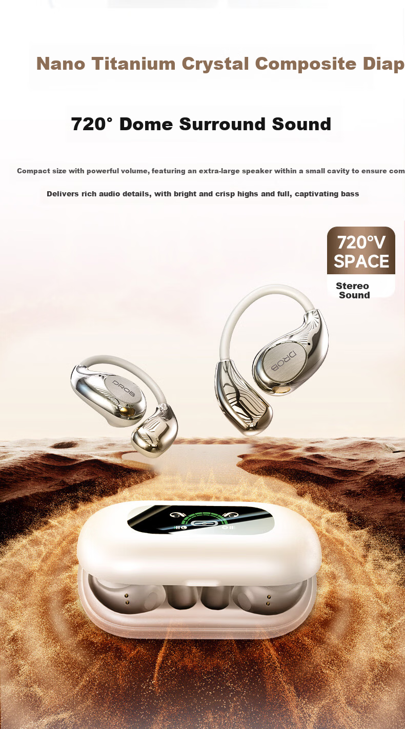 D.ROB D.ROB Clip-On AI Translation Wireless Bluetooth Earphones 2-in-1 Long Battery Life Compatible with Huawei Xiaomi Apple K75 Off-White 13