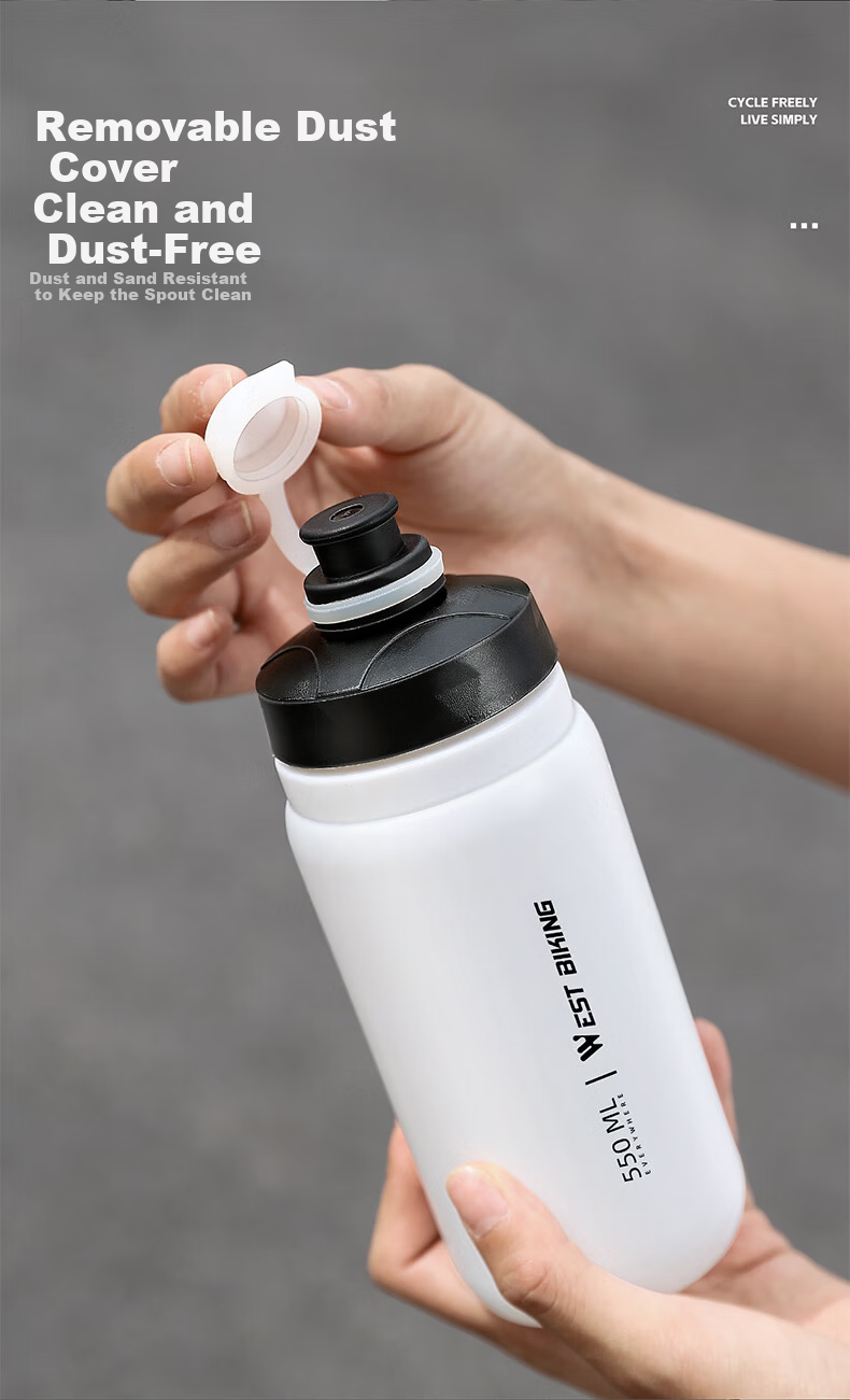 WestBiking Cycling Water Bottle Squeeze Leak-Proof Road Mountain Bike Portable Bicycle Water Bottle White 720ML 7