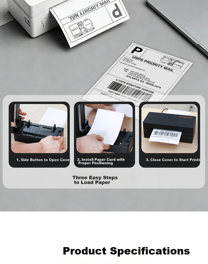 Rongda RP425 Barcode Label Thermal Printer for Express Delivery, Zhongyuan Shentong Cainiao Station Shipping Labels, Adhesive Stickers for Takeout, Restaurant, Mall, Supermarket, Clothing Cashier Rece 13