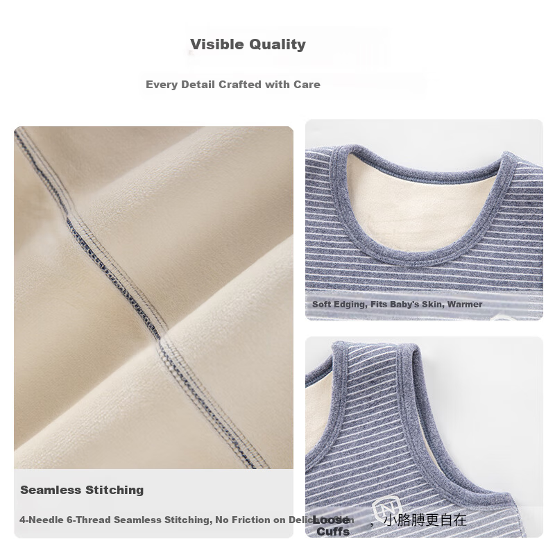 Nubiwear Kids Vest Boys Warm Winter Girls Innerwear Thickened Sleeveless Fleece Lined Boys Vest