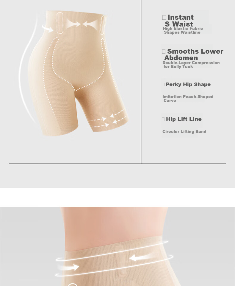 LUCKMEEY [Wang Ju's Choice] Mid-Rise Tummy Control Pants, Strong Shaping, Belly Slimming, Butt-Lifting, Anti-Chafing, Breathable Safety Shorts 6