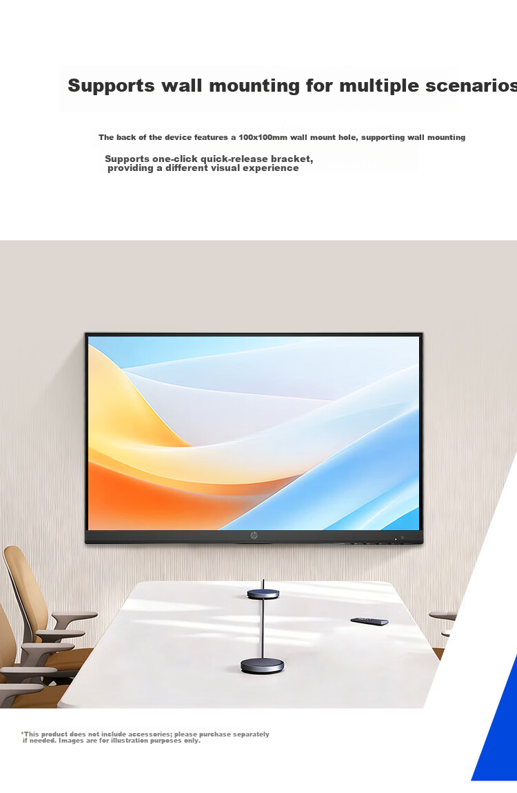 HP 322pe 21.45-inch Low Blue Light Monitor 100Hz IPS Technology Office Computer Display Wall-Mountable HDMI+VGA Ports 7