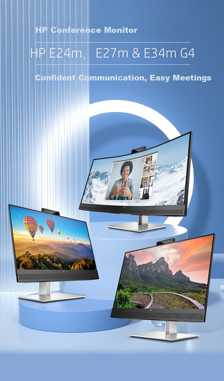 HP E27m G4 27-inch 2K Monitor with IPS Video Conference Camera, Speakers, Microphone, Daisy Chain Support, Nationwide Warranty 1