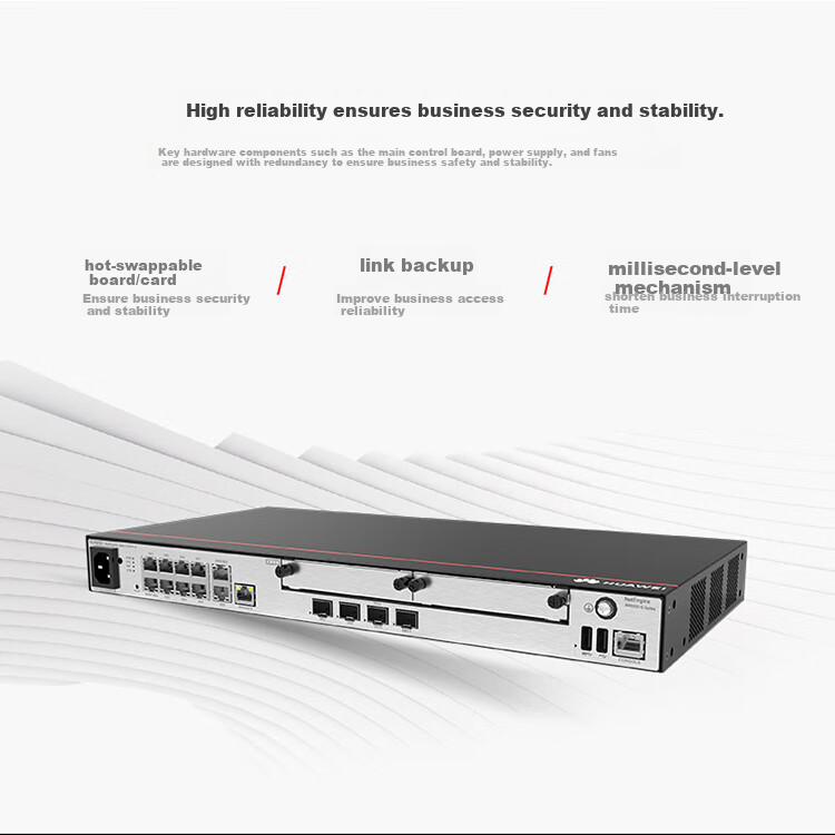Huawei AR6121EC-S Enterprise Gigabit Router 1*GE Optical + 3*GE Combo + 8*GE Managed Quad-Core Processor VPN for Small and Medium Businesses Replacement for AR6121C-S 3