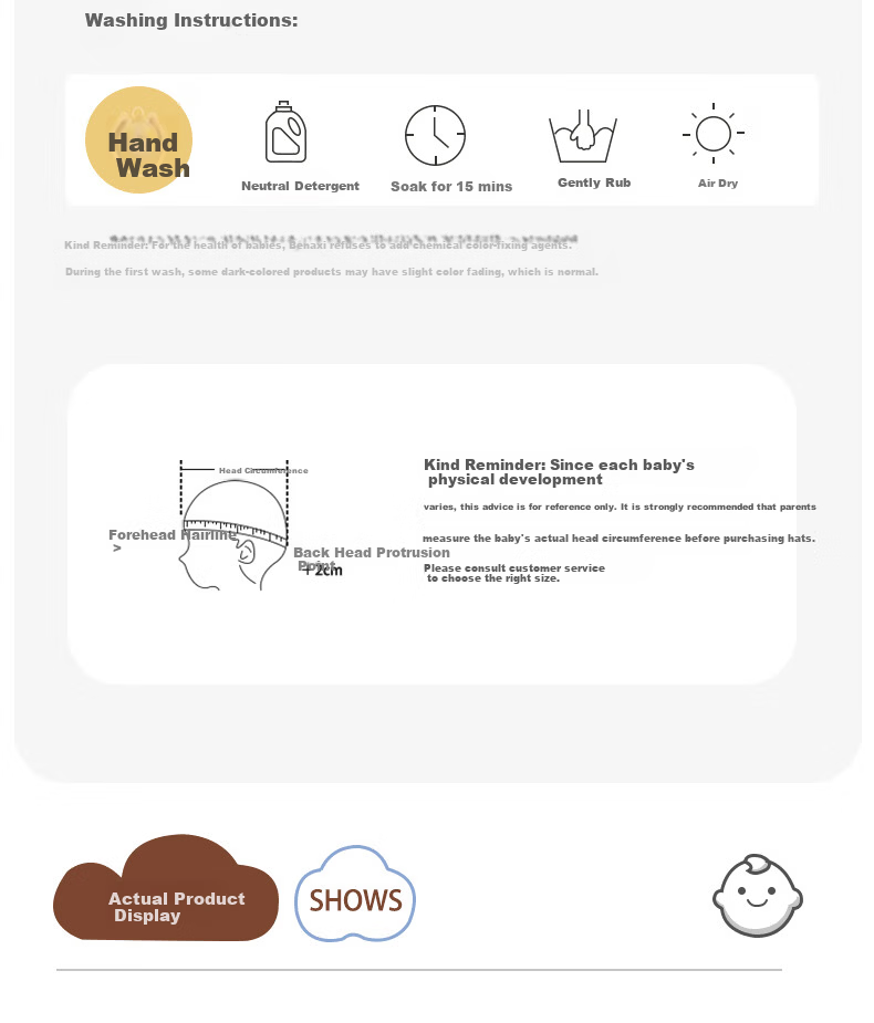 Benaxi Baby Hat Spring and Autumn Newborn Boys Small Age Infant Knitted Wool Hat Warm Ear Protection Girls Autumn Winter 14