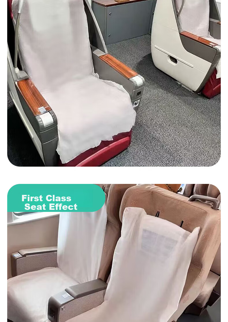 BWNK Disposable Seat Covers Train Protective Cushion High-Speed Rail Seat Covers Disposable Bullet Train Airplane Hard Seat Bus 2 Sets 5